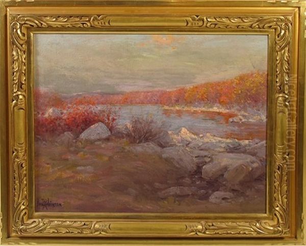 The Autumn Lit Stream - view 1