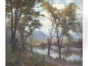 Lake Scene Through The Trees