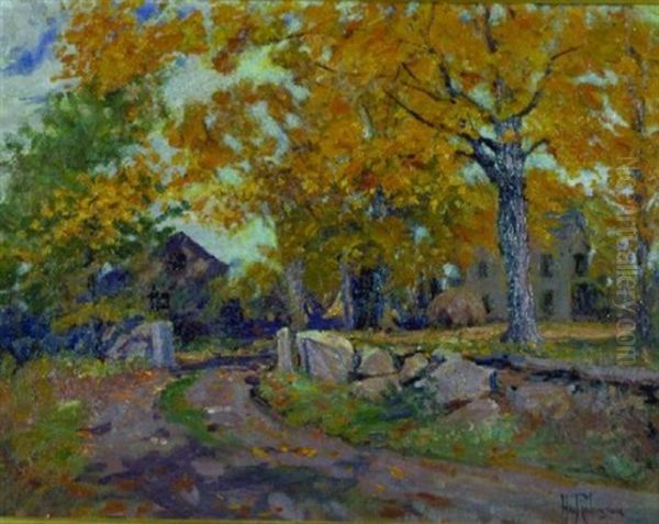Old Stone Wall, Autumn - view 1