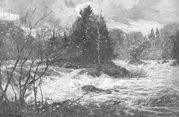 Autumn Landscape With Stream And Trees - view 1