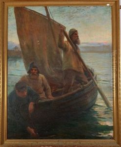 Weighing Anchor, St Ives Harbour by Maria D. Webb Robinson
