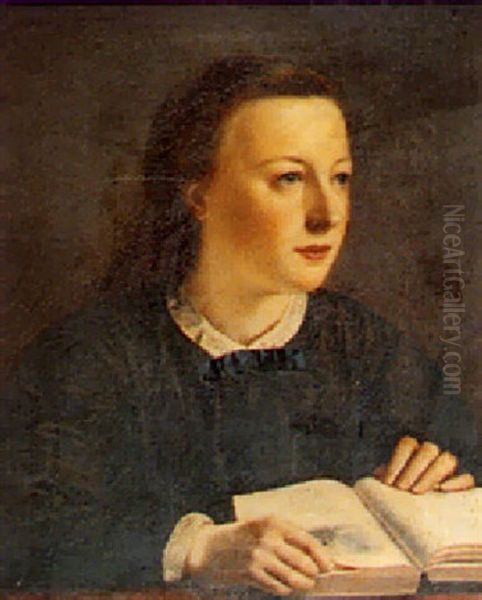 A Portrait Of A Young Girl With A Book - view 1