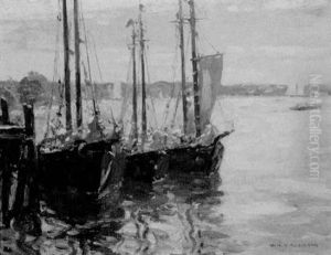 Sailboats Docked In Gloucester Harbor, Massachusetts