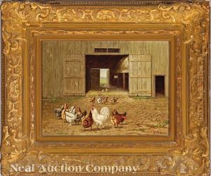 Barnyard With Chickens by William T. Robinson
