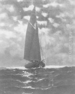 Schooner In Moonlight Schooner In Moonlight