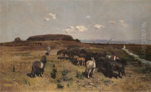 Cavalli Al Pascolo by Fortunato Rocchi