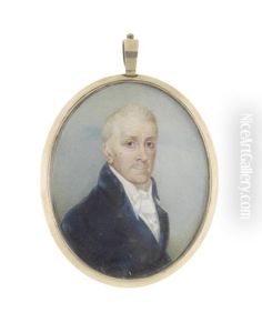 A Pair Of Portrait Miniatures, Probably Husband And Wife by Sampson Towgood Roch