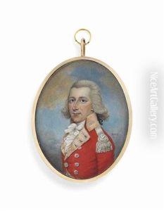 An Officer, Possibly Henry Pottinger, In Scarlet Uniform Of The 38th Regiment Of Foot With Silver Epaulettes, White Frilled Shirt And Cravat...