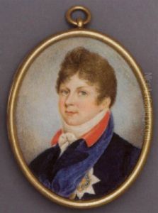 King George Iv When Prince Regent, In The Windsor Coat, White Cravat, Wearing The Breast-star And Sash Of The Order Of The Garter