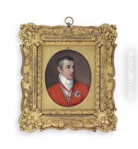 Arthur Wellesley, 1st Duke Of Wellington (1769-1852), In Red Military Uniform With Gold-embroidered Black Collar, White Shirt And Stock by Simon Jacques Rochard