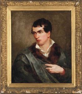 Portrait Of A Gentleman, Half-length, In A Fur Lined Wrap