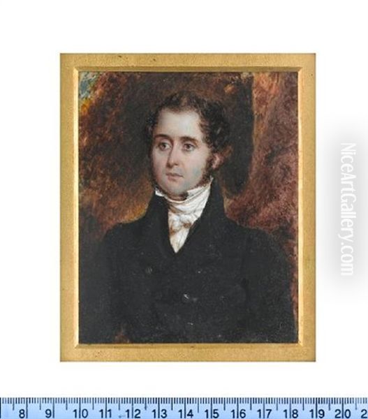 A Gentleman, Wearing Black Coat, White Chemise, Stock And Tie - view 1