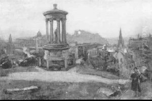 Edinburgh From Carlton Hill With The One O'clock Gun Firing From The Castle Edinburgh From Carlton Hill With The One O'clock Gun Firing From The Castle