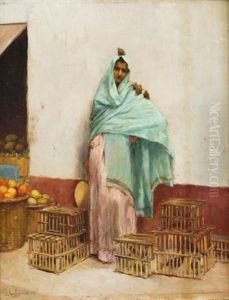 Marchande D'oiseaux by Georges Antoine Rochegrosse