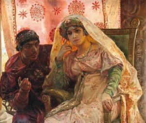 La Princesse Et Son Conseiller by Georges Antoine Rochegrosse