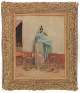 Marchande D'oiseaux A Alger by Georges Antoine Rochegrosse