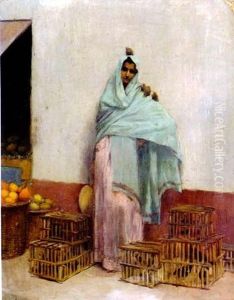 Marchande D'oiseaux A Alger by Georges Antoine Rochegrosse