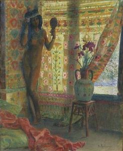 The Mirror (an Egyptian Beauty) by Georges Antoine Rochegrosse