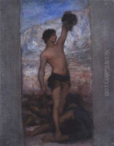 Etude Pour David Et Goliath by Georges Antoine Rochegrosse