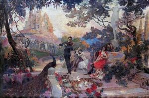 Scene De Parc Animee by Georges Antoine Rochegrosse
