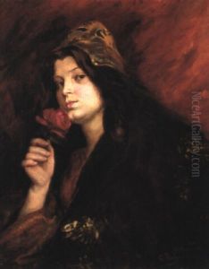 Jeune Femme Orientale A La Rose Jeune Femme Orientale A La Rose