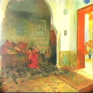Marie Rochegrosse Dans Le Grand Salon De La Villa "djenan Meryem" by Georges Antoine Rochegrosse