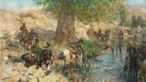 A Turkish Military Encampment by Theodor Rocholl
