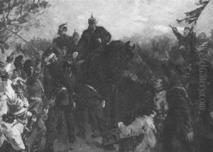 Kaiser Wilhelm Und Kronprinz Friedrich Wilhelm Besuchen Ihre Soldaten Nach Der Schlacht
