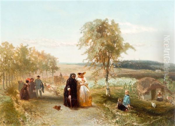 Galant Gezelschap Op Zomerse Heide - view 1