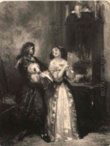 A Scene Of 'le Misantrope': Alceste And Celimene by Charles Rochussen