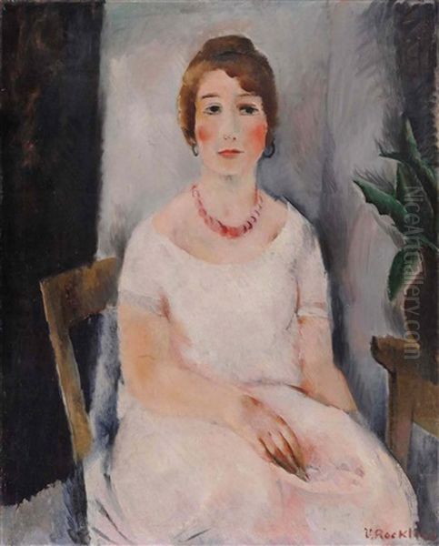 Portrait Of A Woman In A Pink Dress - view 1