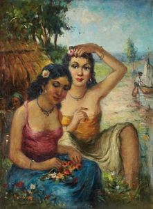 Deux Jeunes Filles Dans Un Paysage by Vera Rockline