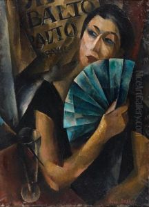Jeune Femme A L"eventail Bleu by Vera Rockline