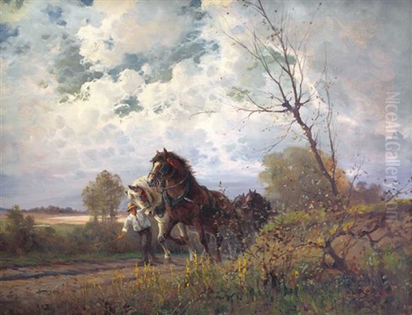 Paesaggio Con Figura E Cavalli - view 1