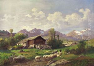Scorcio Montano Con Gregge Al Pascolo by Leonardo Roda
