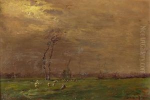 Hirte Mit Seiner Herde Auf Der Weide by Leonardo Roda