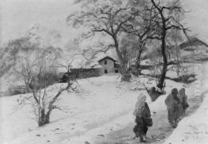 Verschneites Dorf by Leonardo Roda