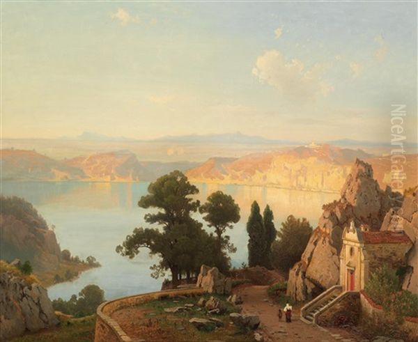 View Of The Lago Di Nemi Near Rome - view 1