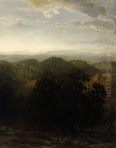 Blick Uber Eine Sommerliche Gebirgige Landschaft Blick Uber Eine Sommerliche Gebirgige Landschaft