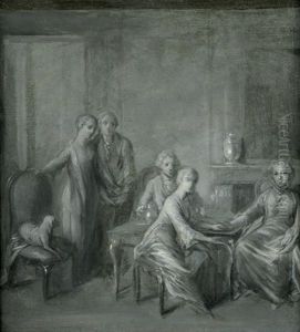 Interieur Mit Kleiner Tischgesellschaft by Bernhard Rode