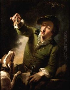 Portrait De Chasseur Avec Son Chien Portrait De Chasseur Avec Son Chien