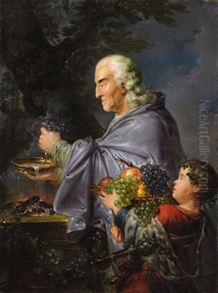 A Portrait Of Carl Samuel Becherer As Noah Proffering His Sacrifice - view 1