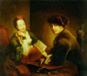Portrait Of A Lady And A Gentleman Seated At A Table In An Interior Portrait Of A Lady And A Gentleman Seated At A Table In An Interior
