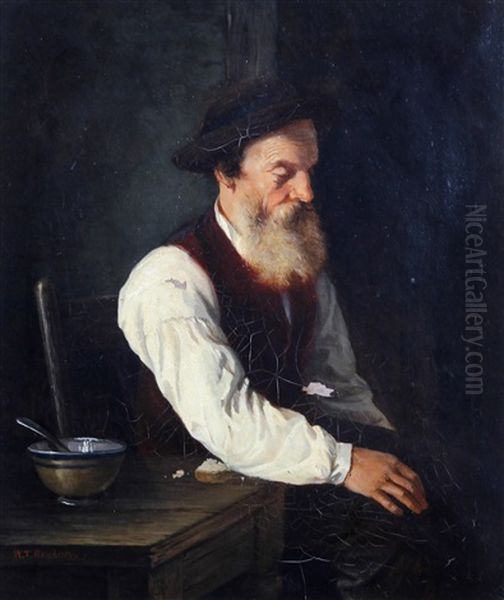 A Workman Sharpening A Scythe, Together With Another Of A Workman Seated By A Table (pair) - view 1