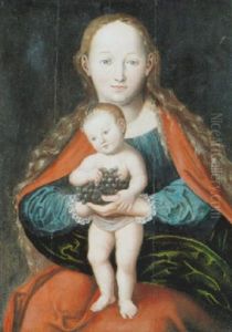 Madonna Mit Stehendem Kind Und Trauben by Cyriakus Roeder