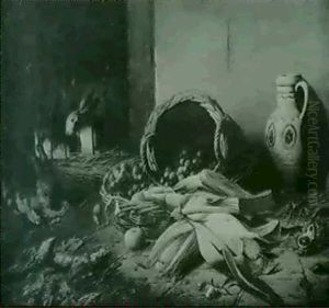 Stilleben Mit Maiskolben by Elselina Agenita Cornelia Roeder