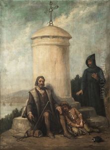Cristobal Colon Con Su Hijo En La Rabida Cristobal Colon Con Su Hijo En La Rabida