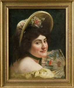 Bildnis Einer Dame Mit Facher by Severo Rodriguez Etchart