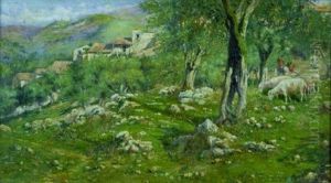 Landscape With Sheep Grazing, Matanzas Province, Cuba by Antonio Rodriguez Morey