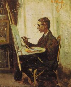 The Young Artist At The Easel by Alfred C. Rodriguez